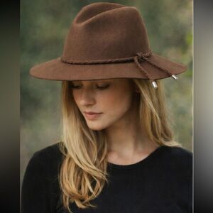 NWT rag & bone Valencia Fedora Wool Hat in Chestnut Size L